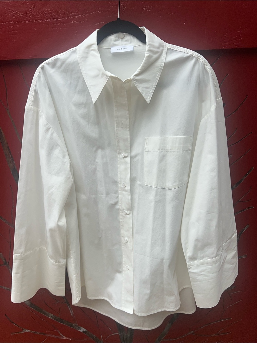 Anine Bing Maxine Cream Button Down Shirt $250